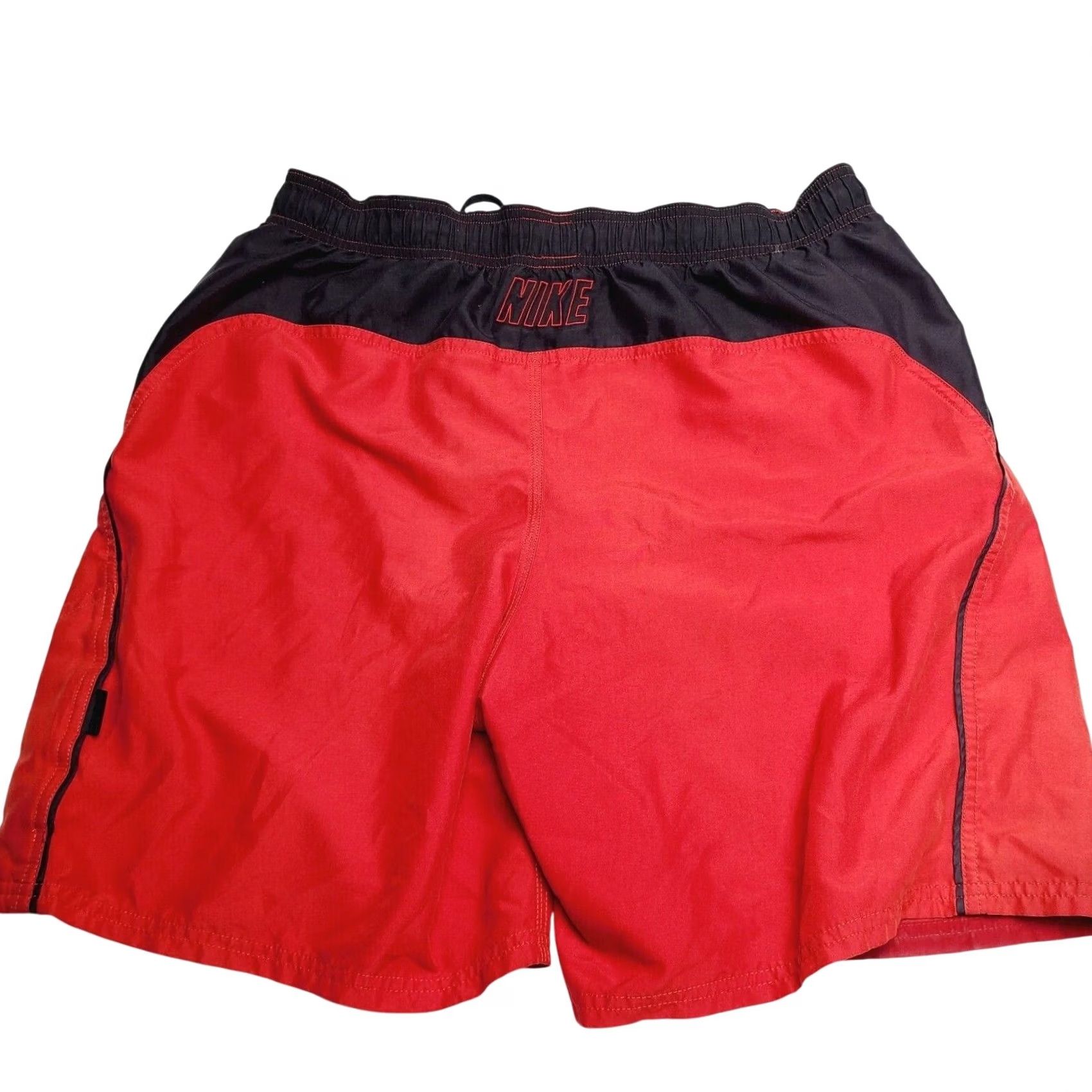 Nike Nike Men's Board Swim Trunks Large Red Black Lined Shorts Pockets Size US 33 - 2 Thumbnail