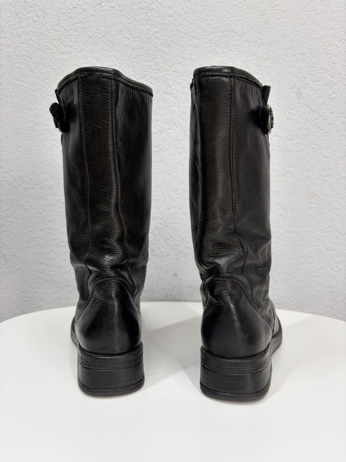 If Six Was Nine Double Buckle Black Moto Boots Red Wing Frye Guidi Inspired Size US 8 / EU 41 - 6 Thumbnail