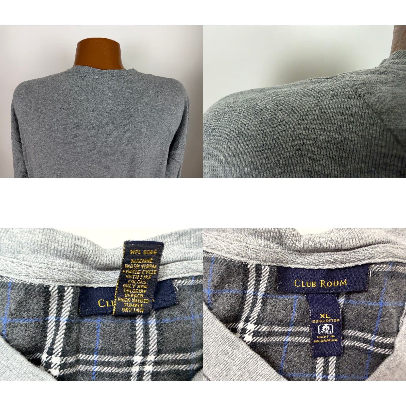 Club Room Vintage Club Room Henley Shirt XL Men Gray 90s Knit Cotton T-Shirt Hook Boxy Stretch Ribbed Outdoors Grunge Hipster 90s Size US XL / EU 56 / 4 - 8 Thumbnail