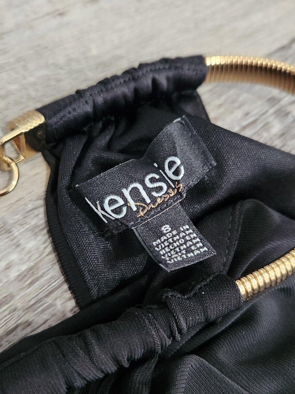 Designer Kenzie Dress Size 8 Black Gold High Neck Evening Night Club Size M / US 6-8 / IT 42-44 - 4 Thumbnail