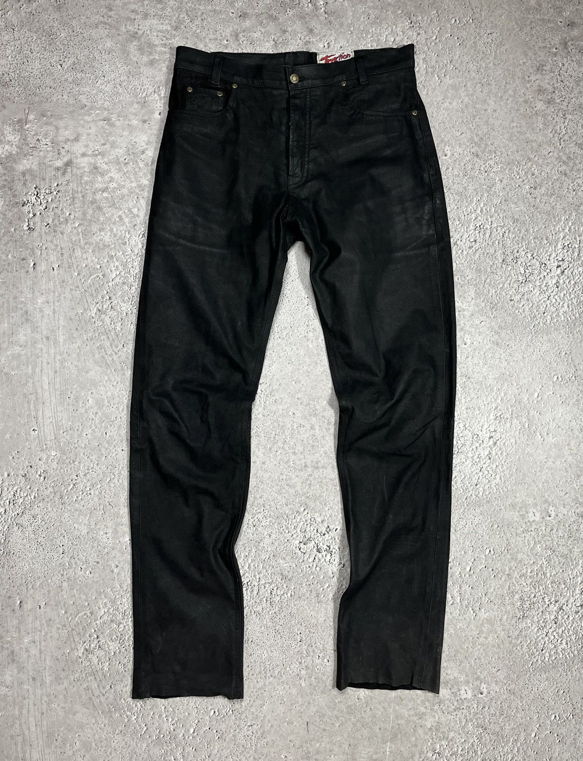 Leather Black Real Leather Pants Vintage Size 36 Size US 36 / EU 52 - 1 Thumbnail
