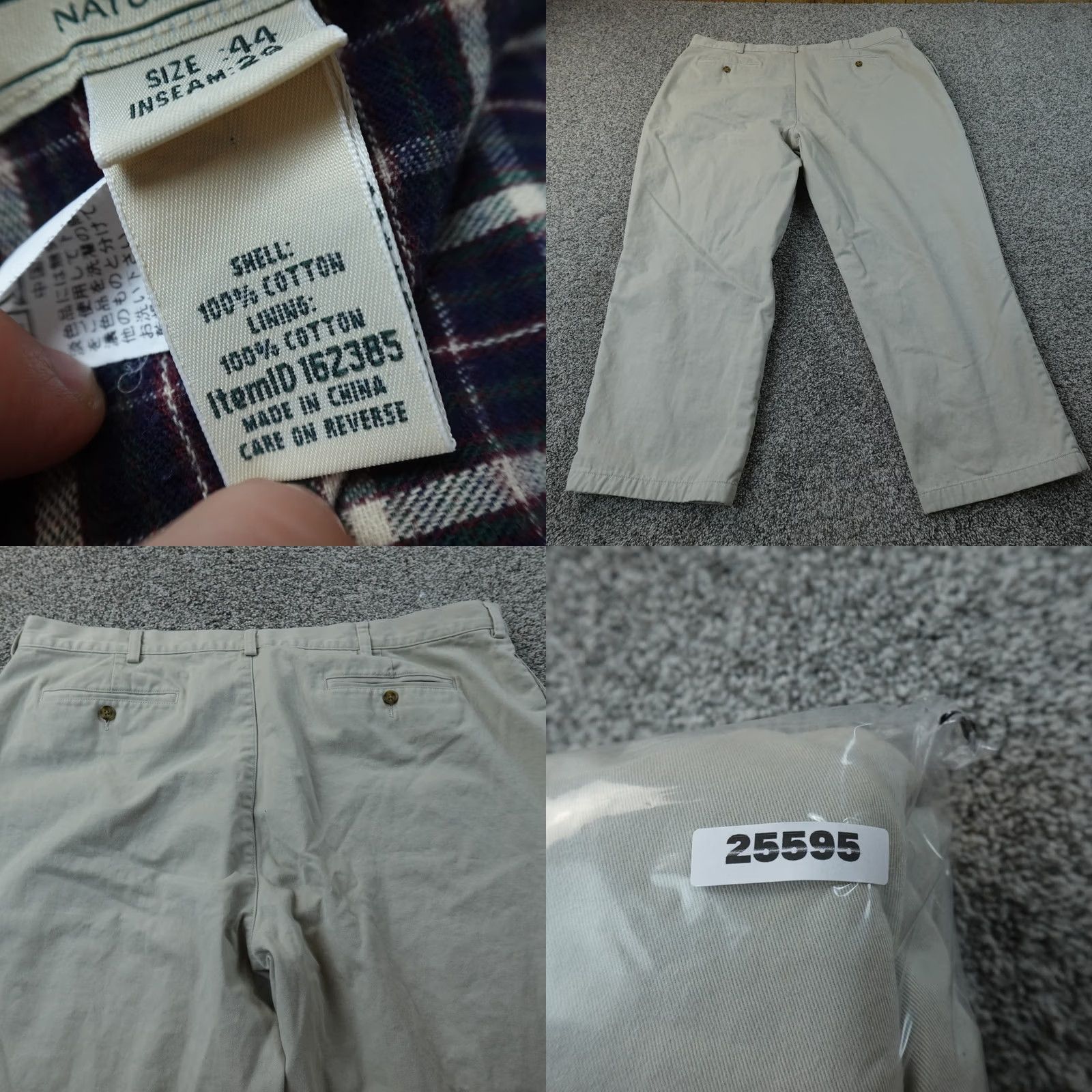 Vintage L.L. Bean Pants Mens 44X29 Beige Chino Trousers Flat Front Pockets Regular Size US 44 / EU 60 - 8 Thumbnail