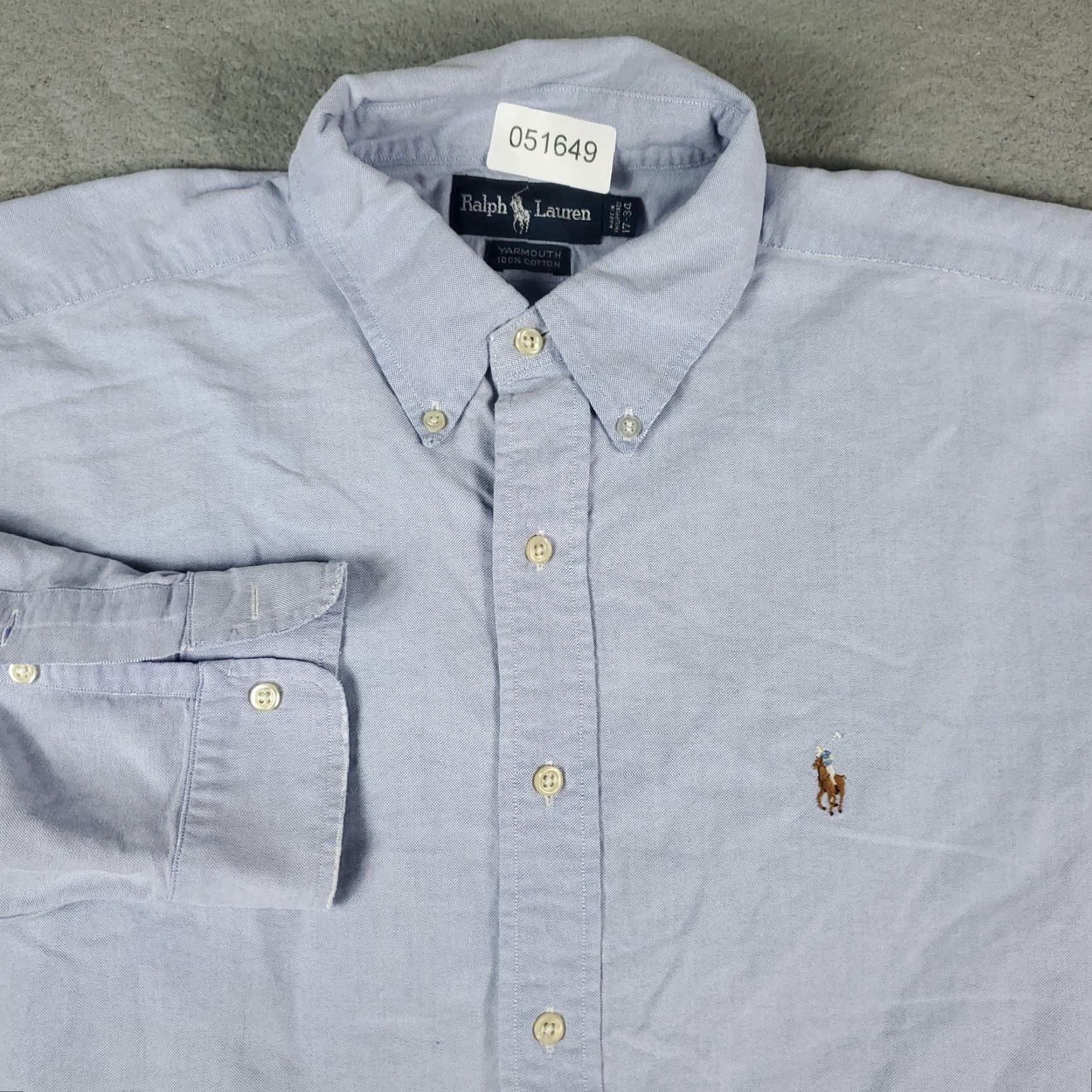 Ralph Lauren Ralph Lauren Shirt Mens Size 17 Blue Pony Dress Button Up Long Sleeve Dress Shirt Mens Blue Size 46R - 2 Thumbnail
