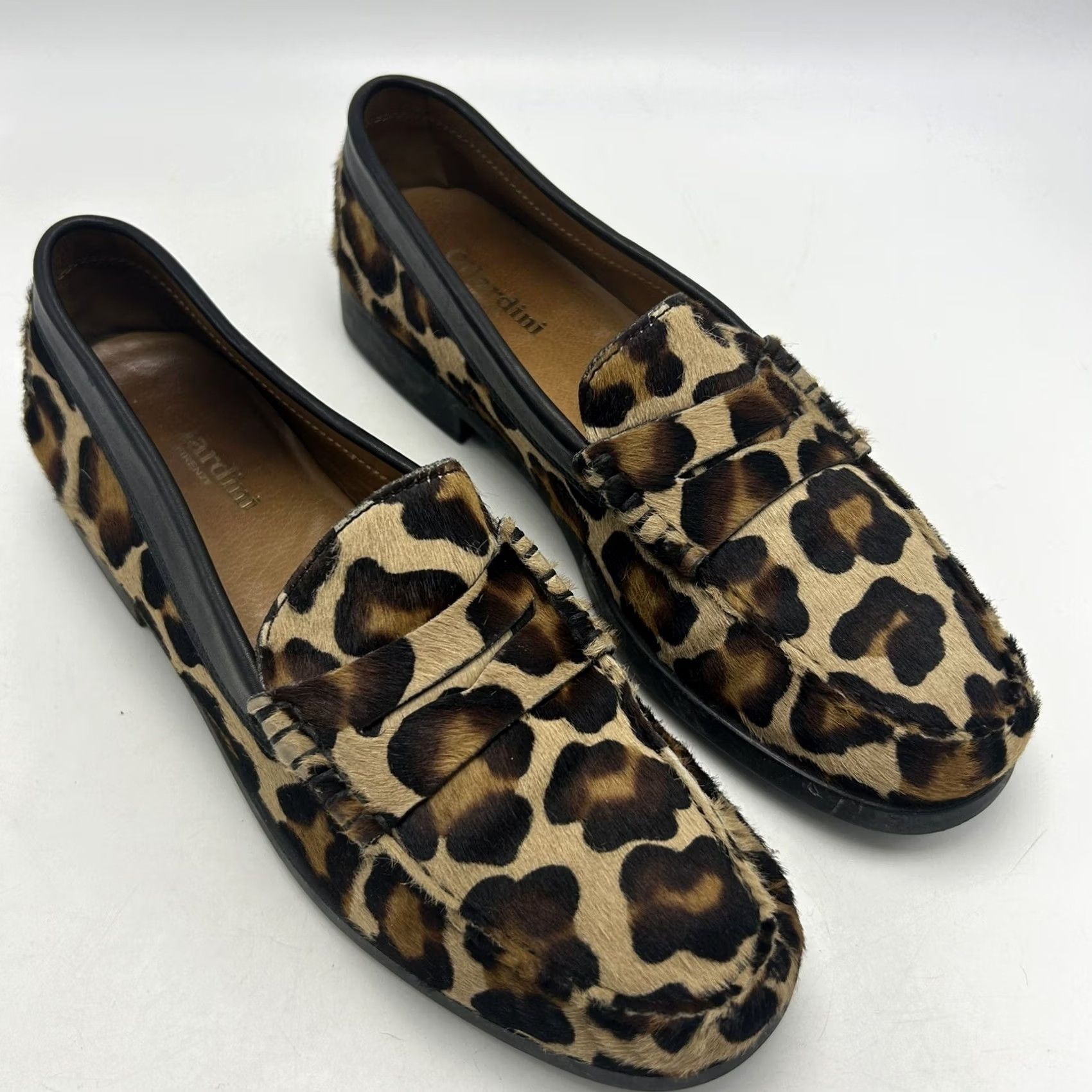 PONY Gilardini Firenze Loafers Women 8.5 Pony Hair Animal Print EU 40 Black Leather Slip On Flat Vintage No Size US 9 / IT 39 - 3 Thumbnail