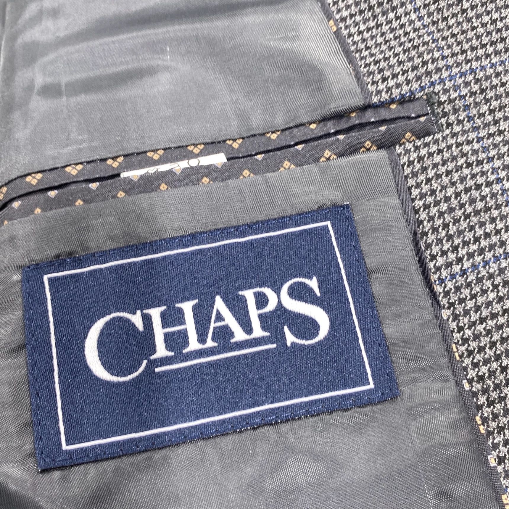 Chaps Chaps Blazer Mens 40R Gray Check Stretch Sport Coat Two Button Lined Jacket Size 40R - 4 Thumbnail