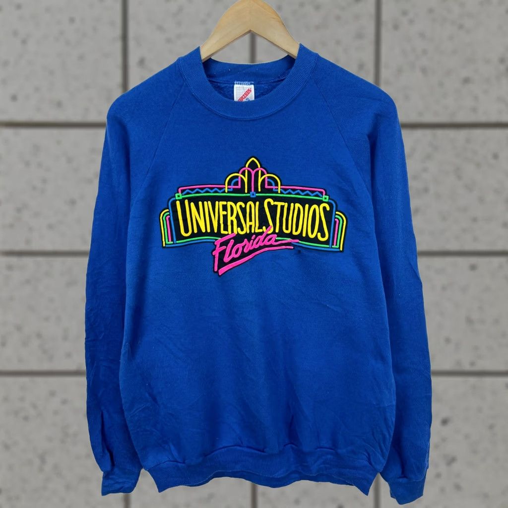 Jerzees VINTAGE Jerzees Sweatshirt Universal Studios Florida Blue L Men Crew Neck Long Sleeve 90s Pullover Size US L / EU 52-54 / 3 - 1 Thumbnail
