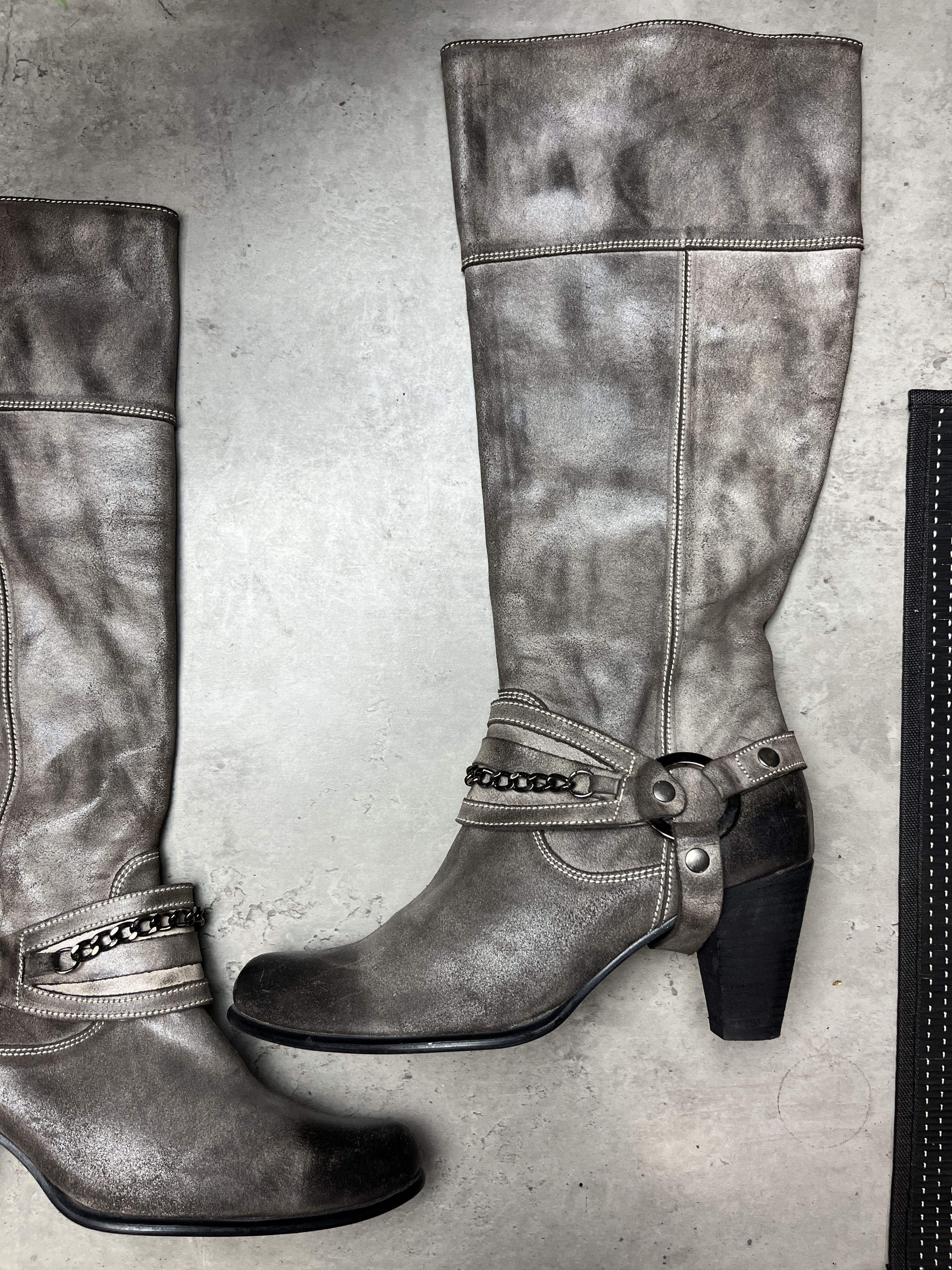 Quest 2000s QUEST? FACTORY DISTRESSED HARNESS MOTO BOOTS - 5127 Size US 9 / IT 39 - 3 Thumbnail