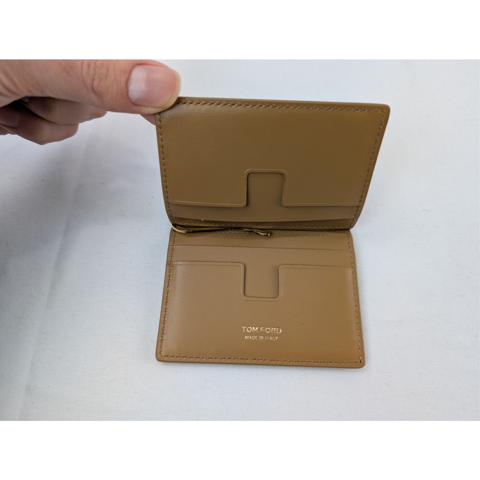 Tom Ford o1rshd1 Size:OS / Embossed Leather Card Holder /Wallet Brown Size ONE SIZE - 4 Thumbnail