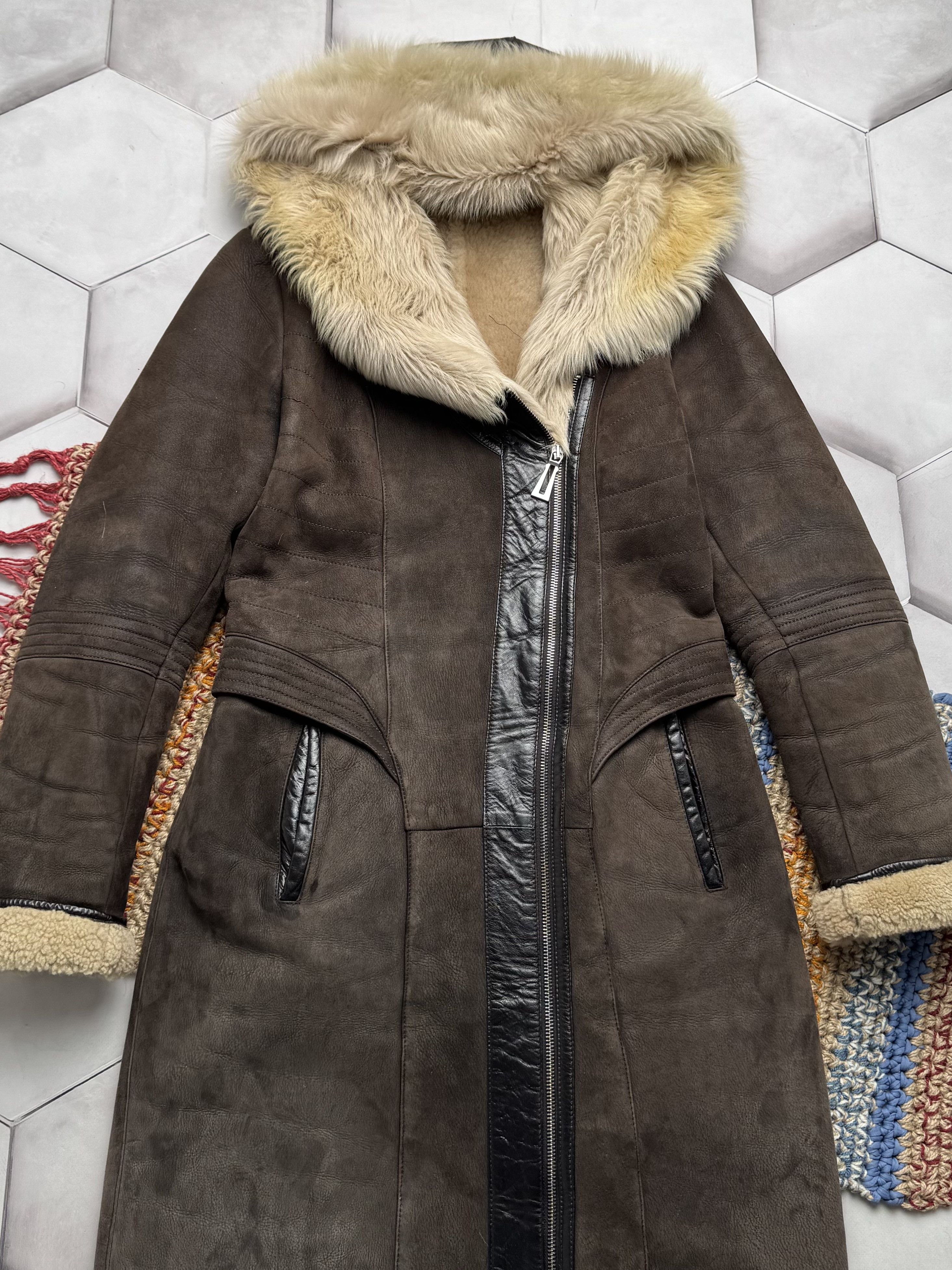 Japanese Brand Vintage Real Sheepskin Hooded Coat (E4) Size M / US 6-8 / IT 42-44 - 2 Thumbnail
