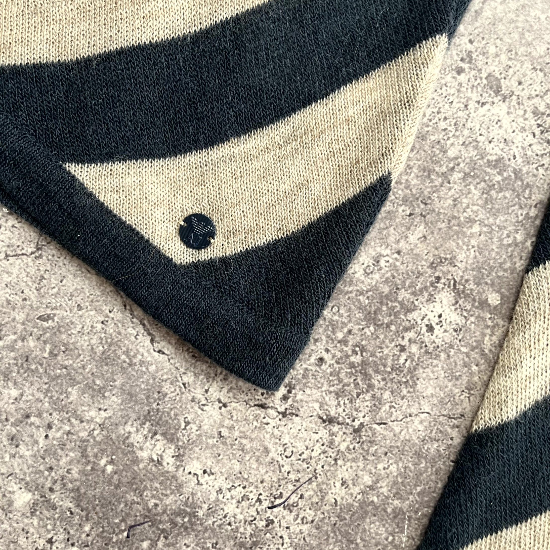 Armani Y2K Armani Turtleneck Striped Biege Sweater Size M Size M / US 6-8 / IT 42-44 - 3 Thumbnail