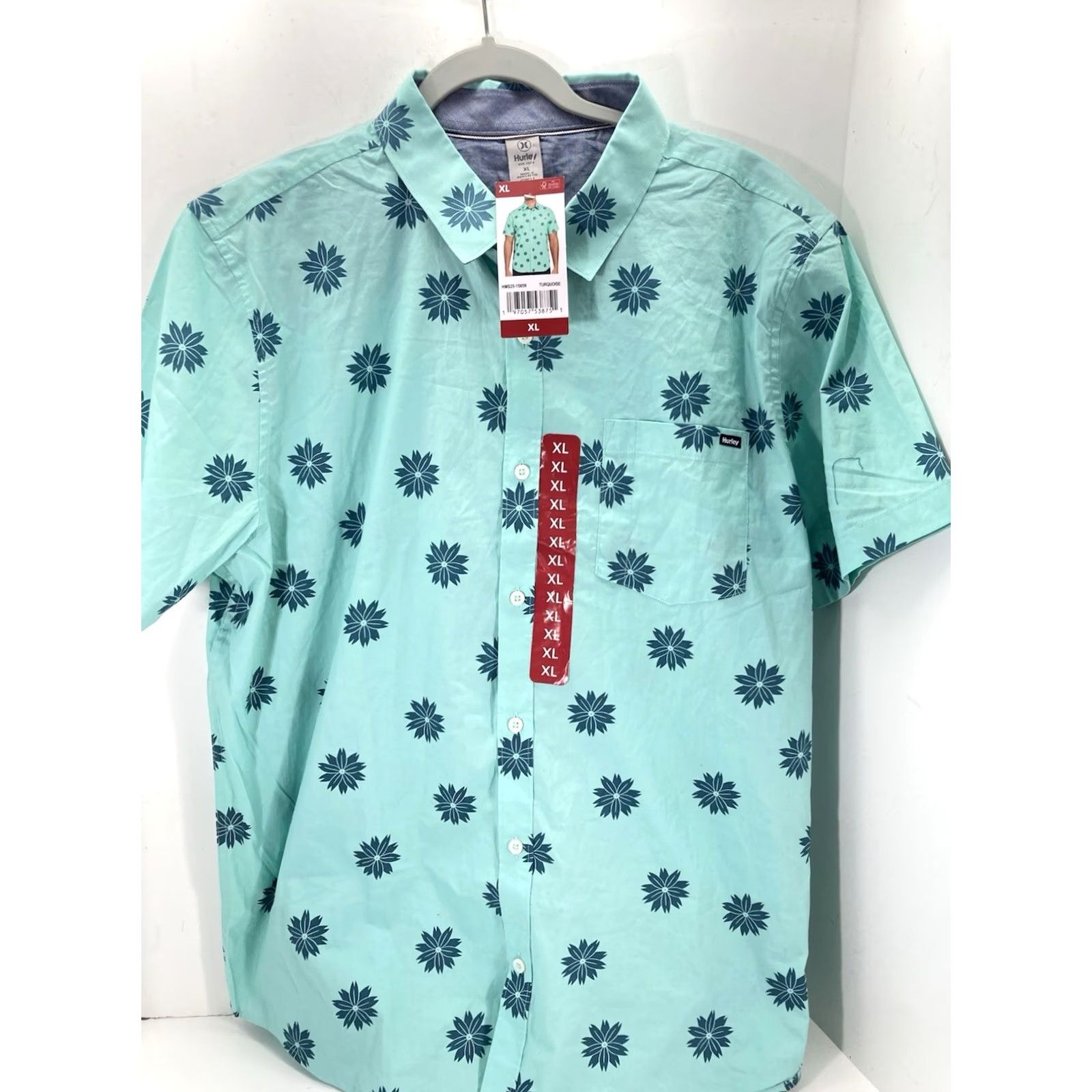 Hurley Hurley Patio Cabana Shirt Men XL Green Floral Button Short Sleeve Casual NWT Size US XL / EU 56 / 4 - 2 Thumbnail