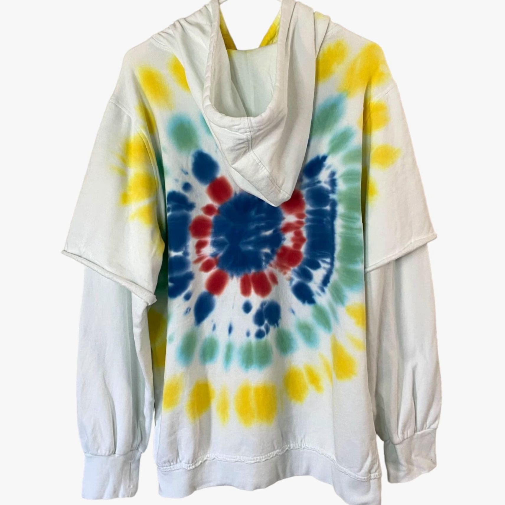 Vintage VINTAGE The laundry Room Tie-Dye Surfer Hoodie Sweatshirt White XL Long-Sleeve Mens Pullover Cotton Blend Pockets New Size US XL / EU 56 / 4 - 3 Thumbnail