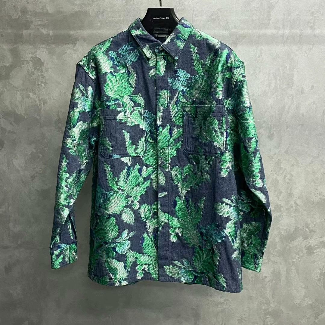 Dior Dior 23 Denim Tears Green Floral Logo Jacket Size US XXS / EU 40 - 1 Thumbnail