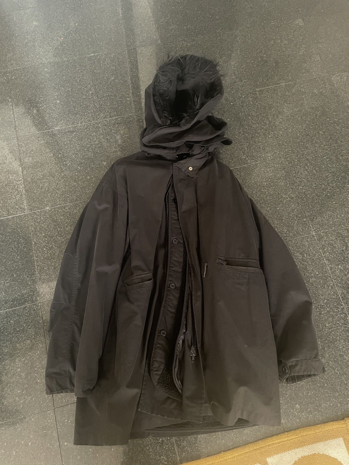 Helmut Lang Eskimo Parka Black with Fur | Grailed