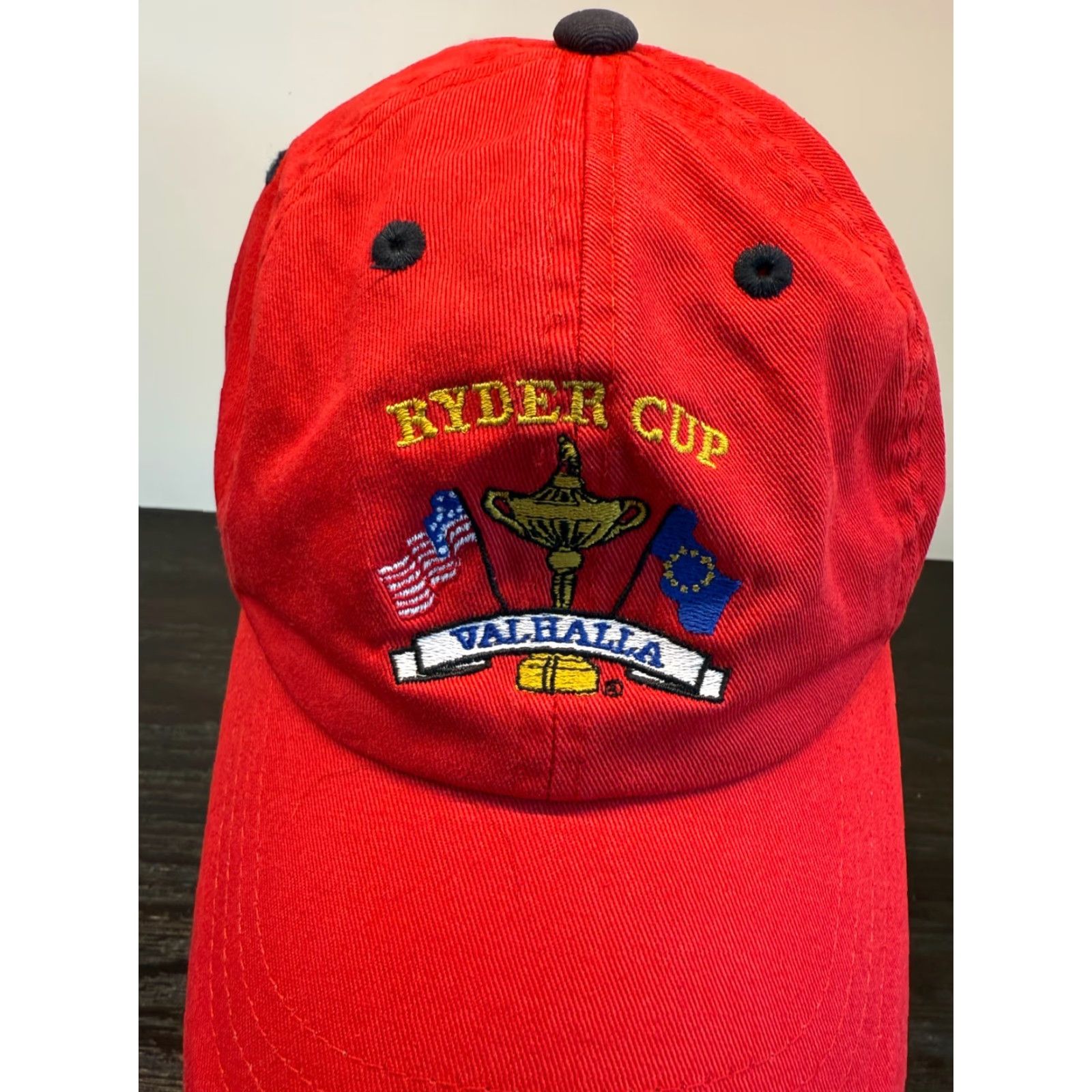 Imperial Imperial Hat Mens One Size Red Twill Adjustable Ryder Cup Golf Baseball Cap Sports Size ONE SIZE - 2 Thumbnail