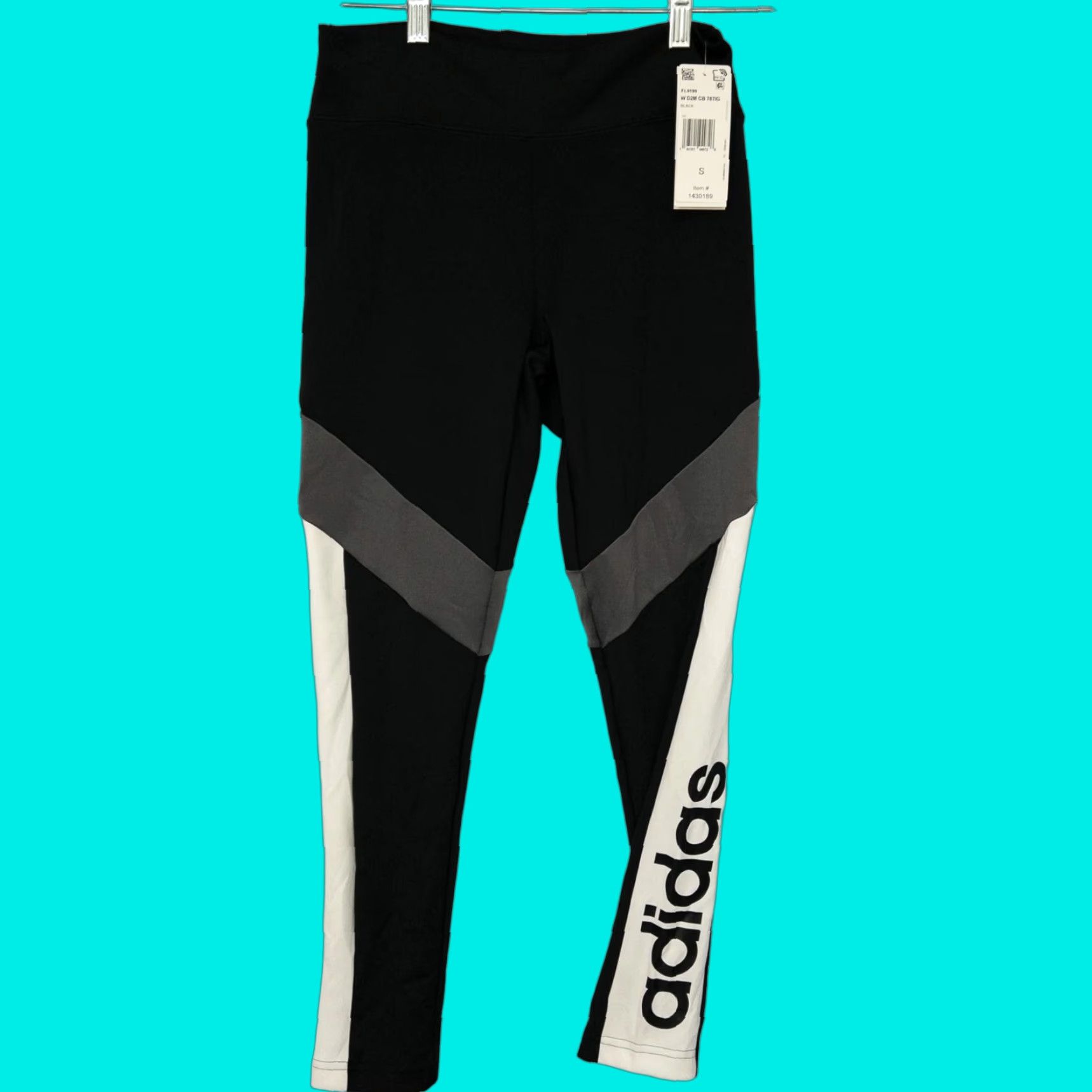 Adidas Adidas Designed 2 Move 7/8 Leggings Black White Athletic Yoga Womens Small NEW Size 28" / US 6 / IT 42 - 1 Thumbnail