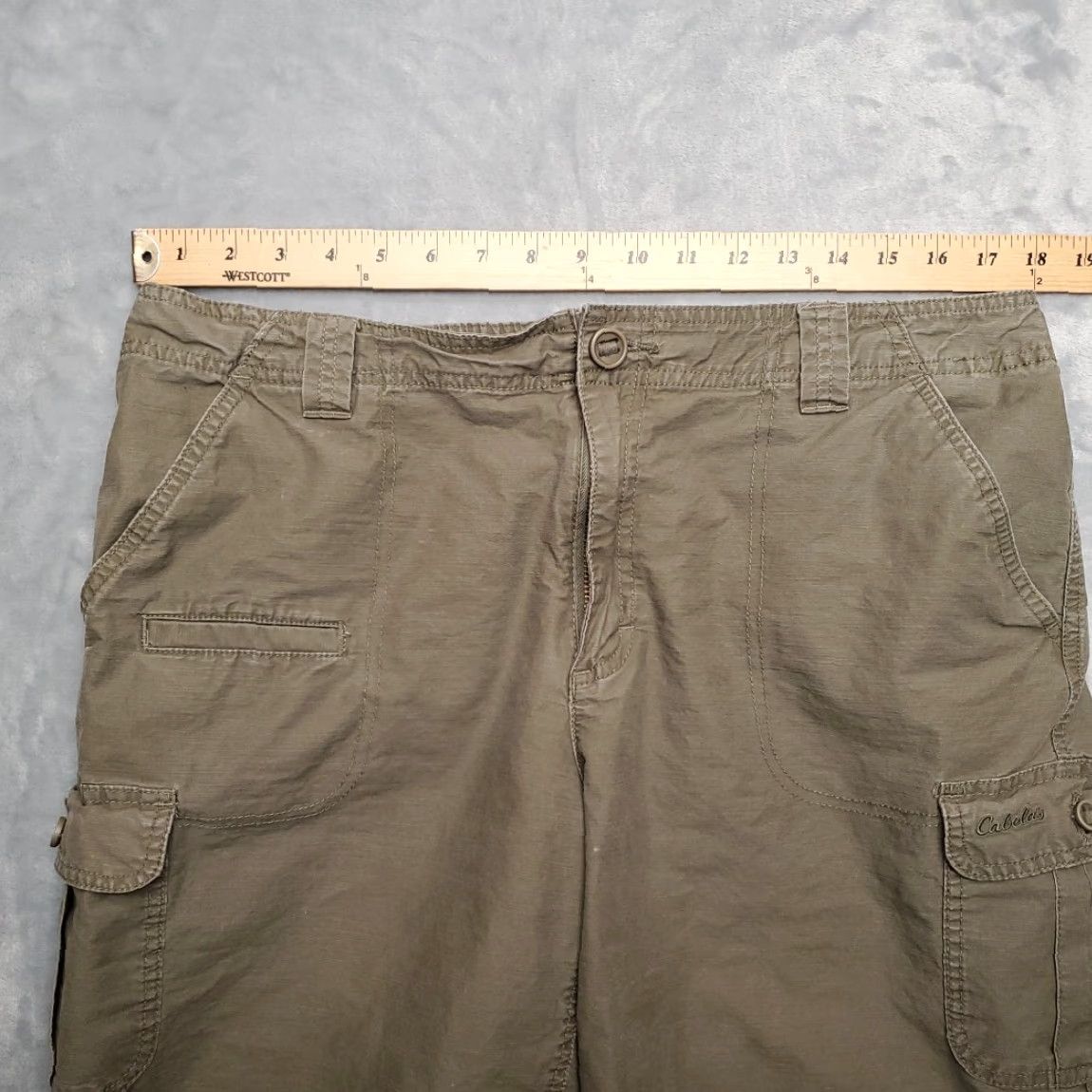 Vintage Cabelas Cargo Shorts Men 36 Green Outdoor Cargo Flat Front Utility Hike Size US 36 / EU 52 - 6 Thumbnail