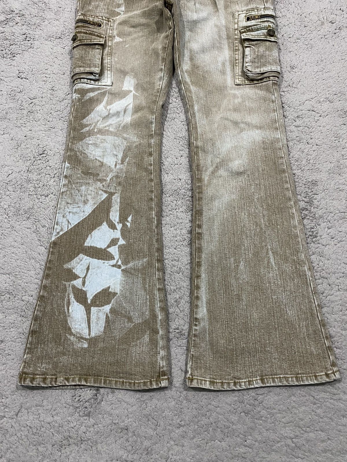 Japanese Brand Oririn Cargo Multipocket Flared Punk Style Jeans Denim Size US 31 - 4 Thumbnail
