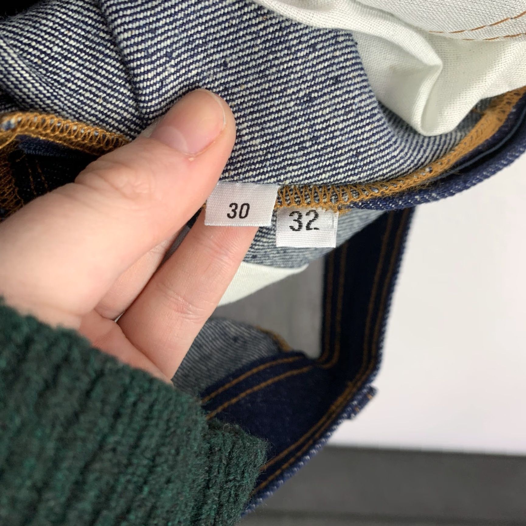 Denime Men's Jeans Dark Wash Raw Denim Straight Leg Regular Fit 28 x 33 Blue Size US 28 / EU 44 - 4 Thumbnail