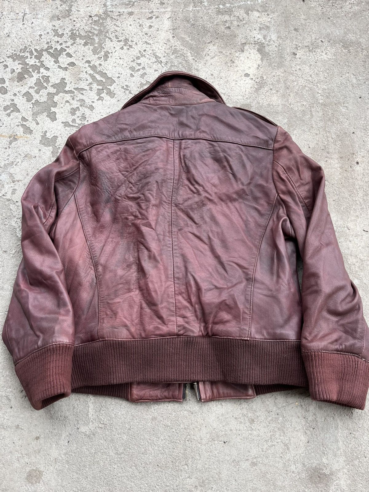 Allsaints × Japanese Brand Vintage AllSaints Avant Garde Sun Faded Red Leather Jacket Size S / US 4 / IT 40 - 7 Thumbnail