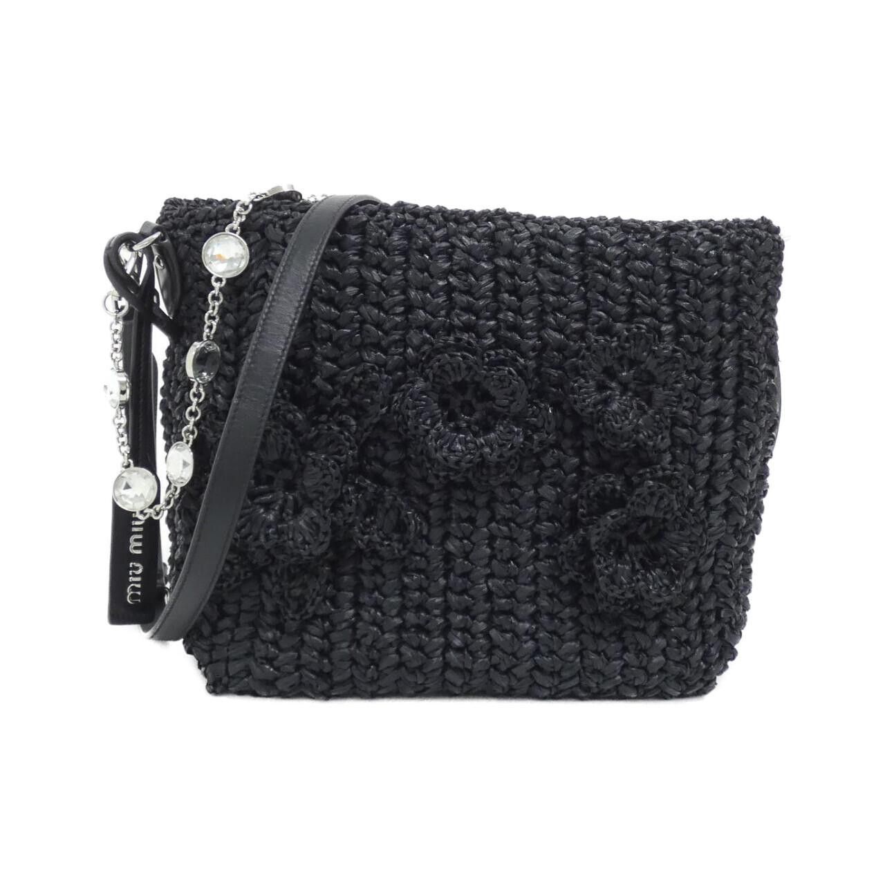 Miu Miu Miu Miu Miu Miu RAFIA CRYSTAL Shoulder Bag Plant-based Shoulder Bag 5BE055 DUTY FREE for USA Size ONE SIZE - 1 Thumbnail