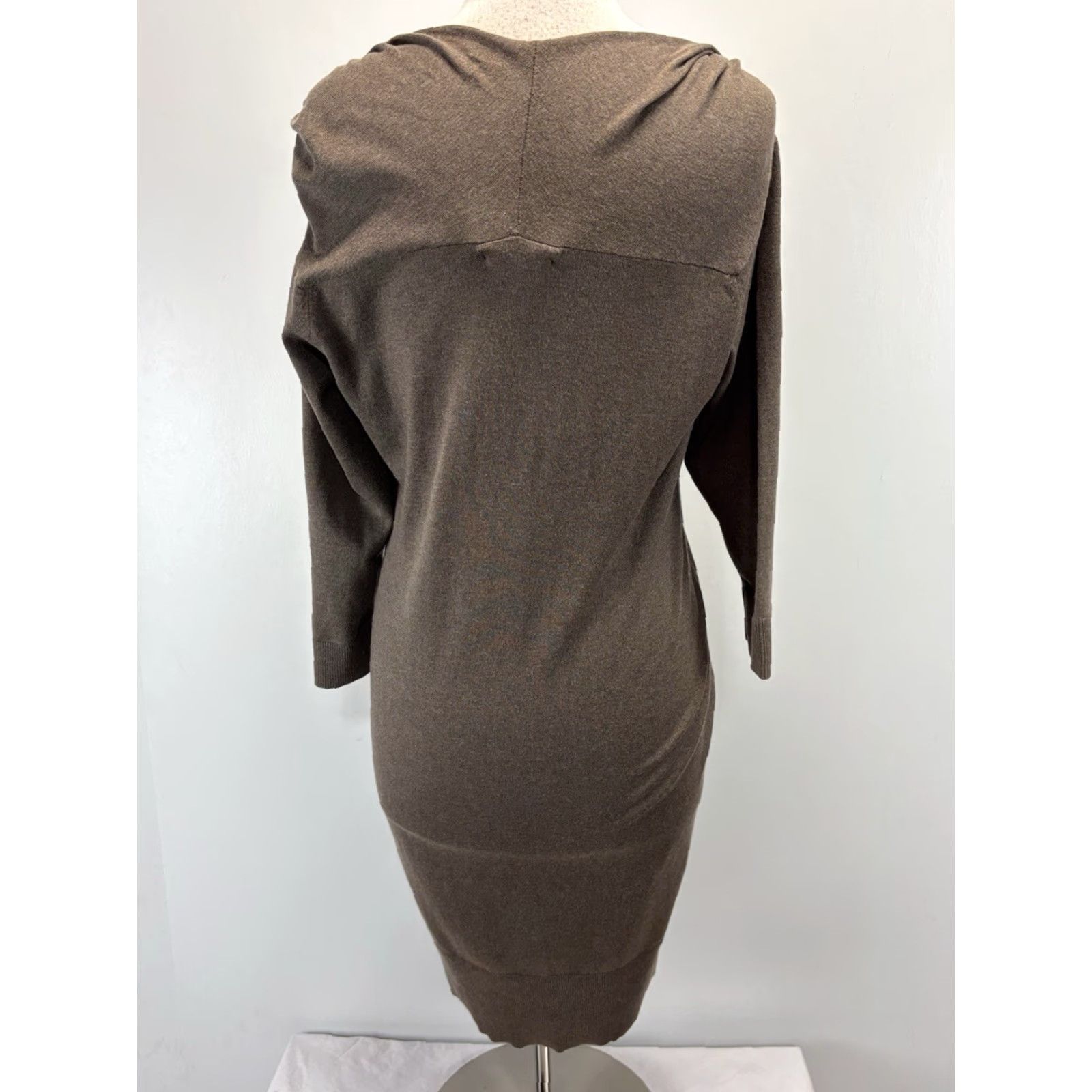 Banana Republic VINTAGE Banana Republic Thin Knit Sweater Dress Women’s L Brown Silk Blend Minimalist Size L / US 10 / IT 46 - 3 Thumbnail