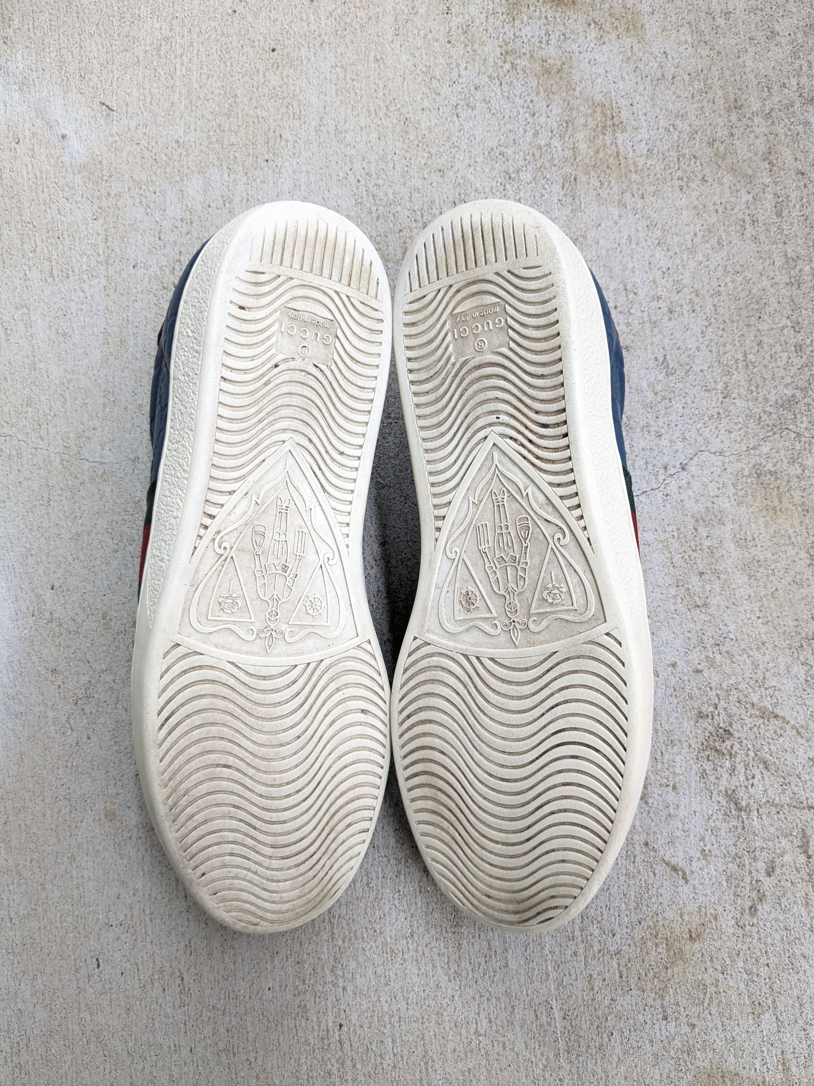 Gucci Gucci Sneakers Blue 9.5 Monogram Low Top Leather Logo Size US 9.5 / EU 42-43 - 15 Thumbnail