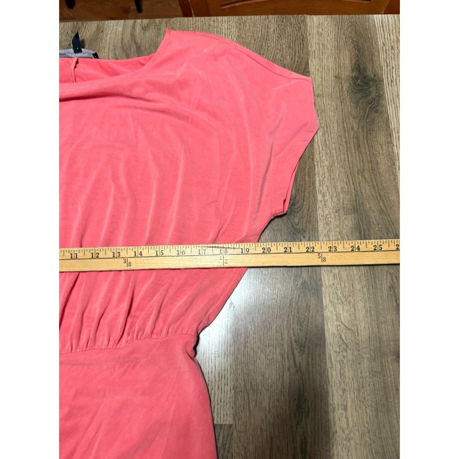 White House Black Market White House Black Market Dress Women's Size Small Pink Midi Ruched Short Sleeve Casual Fall Spring Summer Modern Basic Shirt Dress Mens? Size 28" / US 6 / IT 42 - 3 Thumbnail