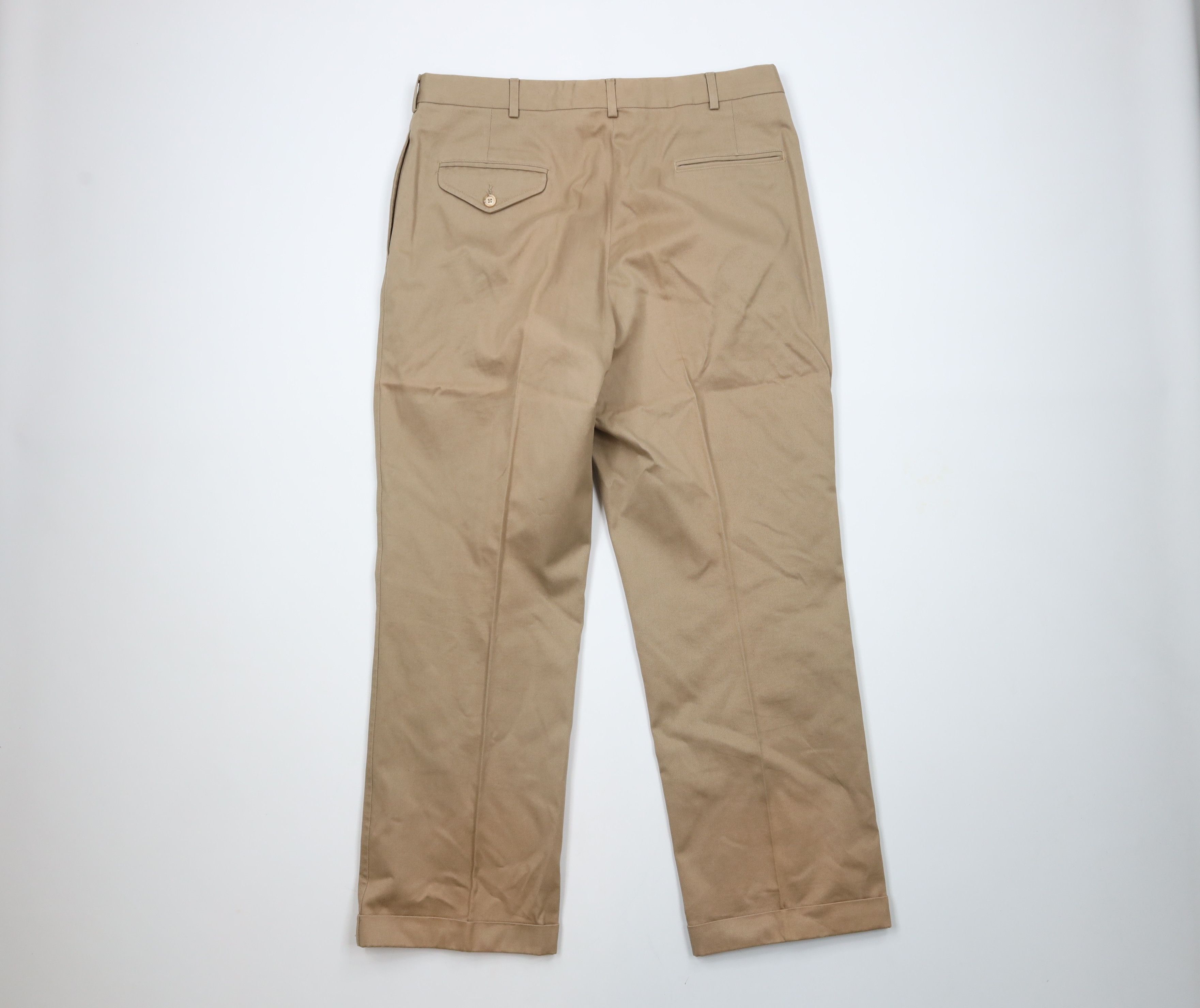 Lands' End × Vintage Vintage 90s Lands End Pleated Wide Leg Chino Pants USA Size US 36 / EU 52 - 7 Thumbnail