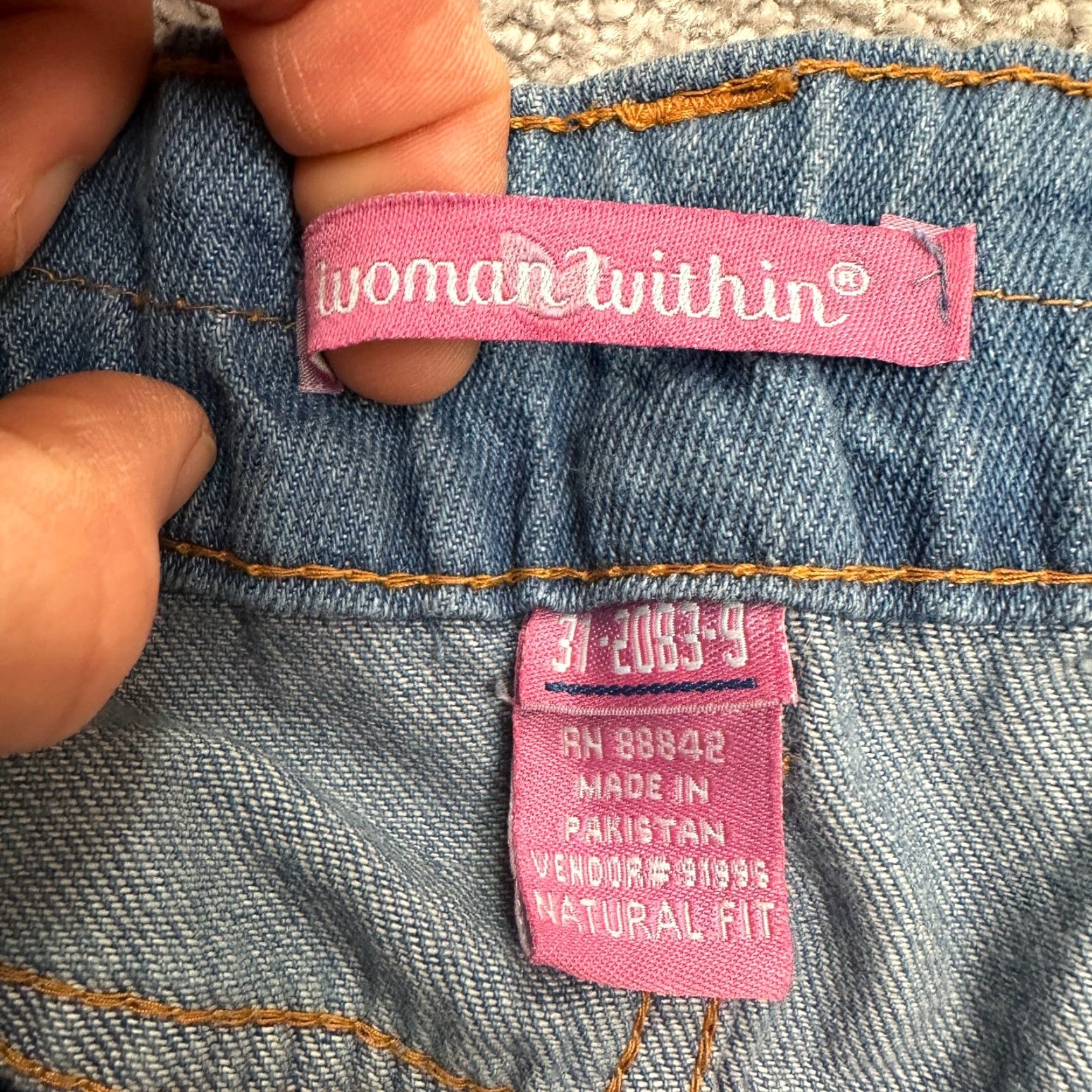 Vintage Woman Within Denim Jeans Womens 18WP Blue Straight Casual NWOT 38x28 Size 40" / US 18 - 6 Thumbnail
