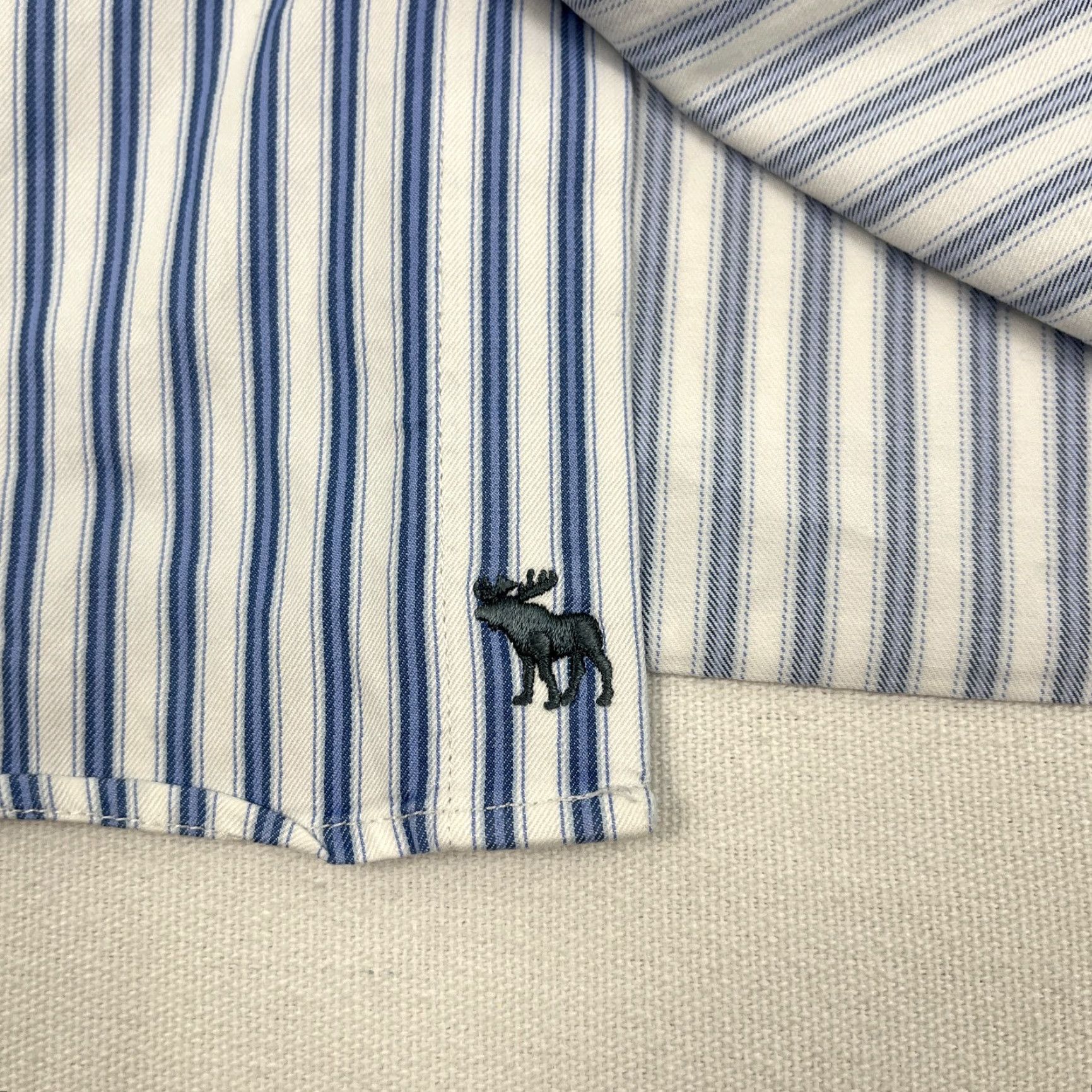 Abercrombie & Fitch VINTAGE Ezra Fitch Abercrombie Shirt Mens M Blue White Striped Button Up Cotton Y2K Size US M / EU 48-50 / 2 - 2 Thumbnail