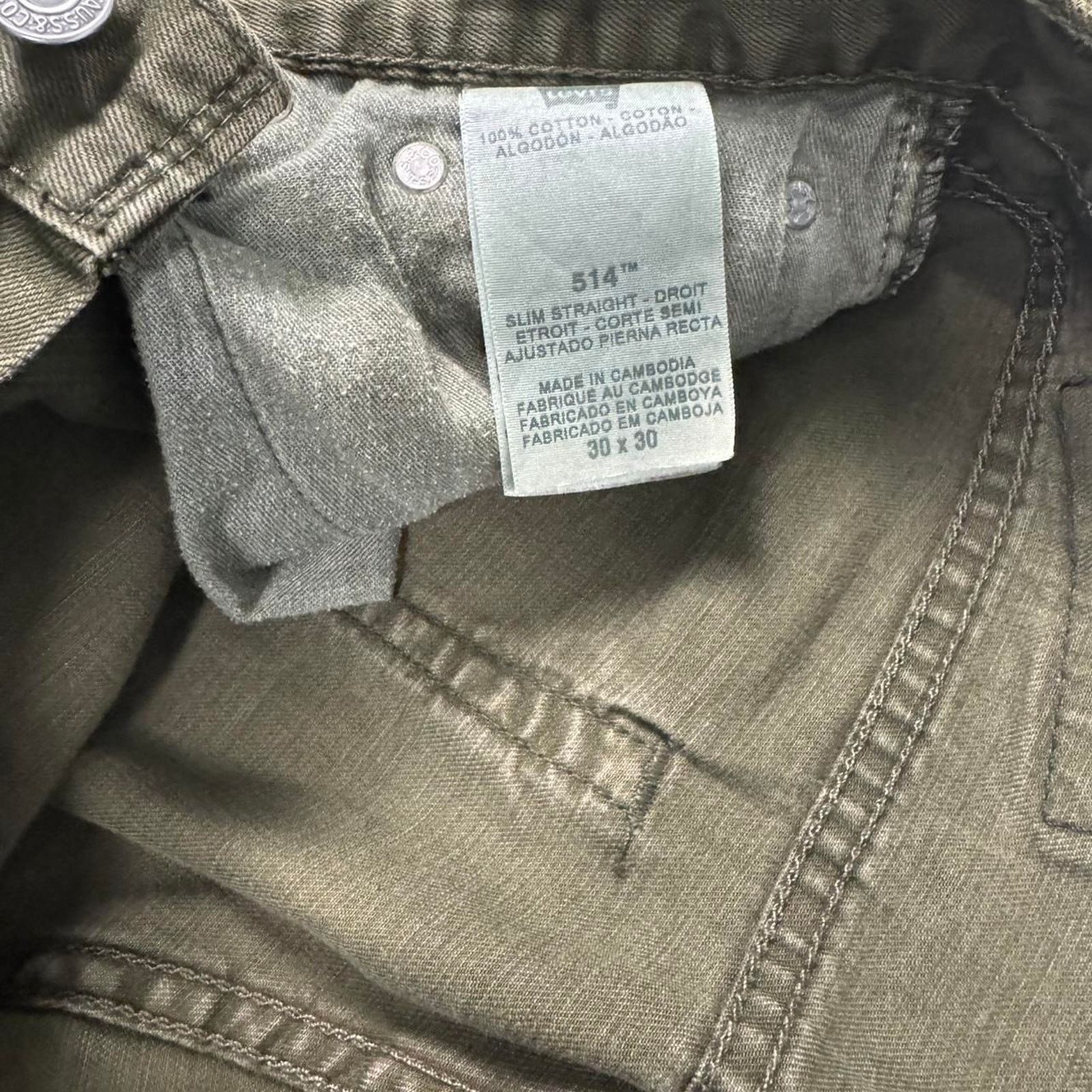 Levi's × Vintage VINTAGE Y2K LEVIS 514 OLIVE OVERDYED DENIM JEANS: Size US 30 / EU 46 - 5 Thumbnail