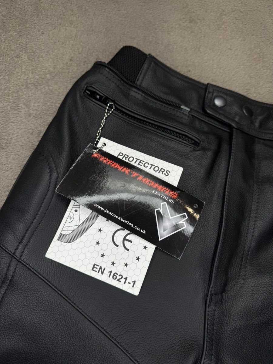 Genuine Leather Frank Thomas Y2K jeans leather moto pants ysl balmain Size US 30 / EU 46 - 4 Thumbnail