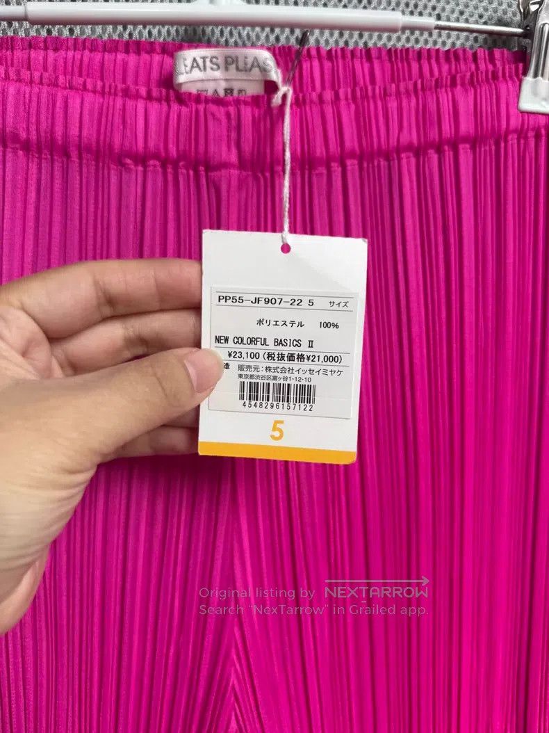Issey Miyake Issey Miyake size:5 Pink Shiny Pants Size 31" - 2 Thumbnail