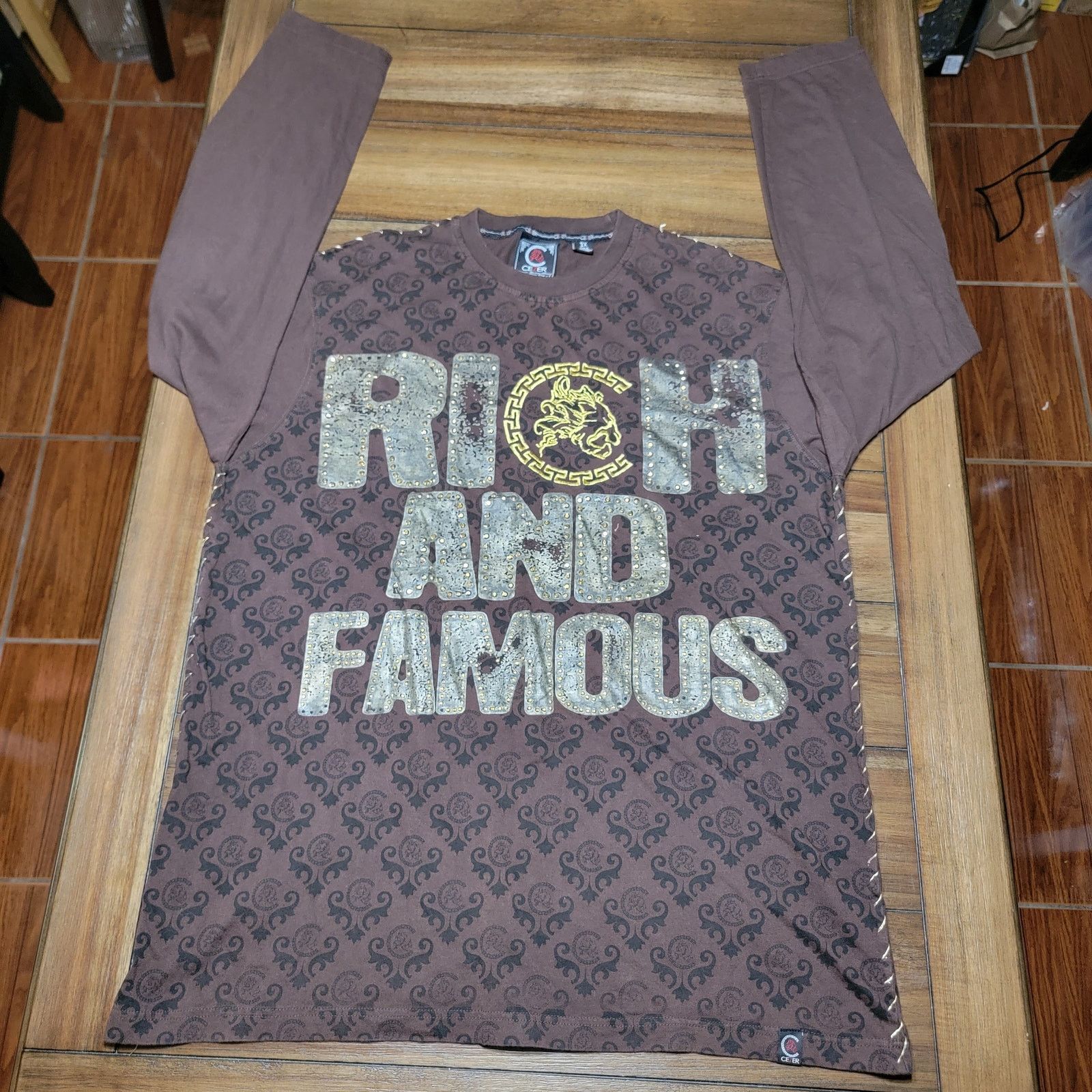 Other Cezer LS Unisex Tee w/ Bling "Rich And Famous" - Size 3X Size US XXL / EU 58 / 5 - 1 Thumbnail