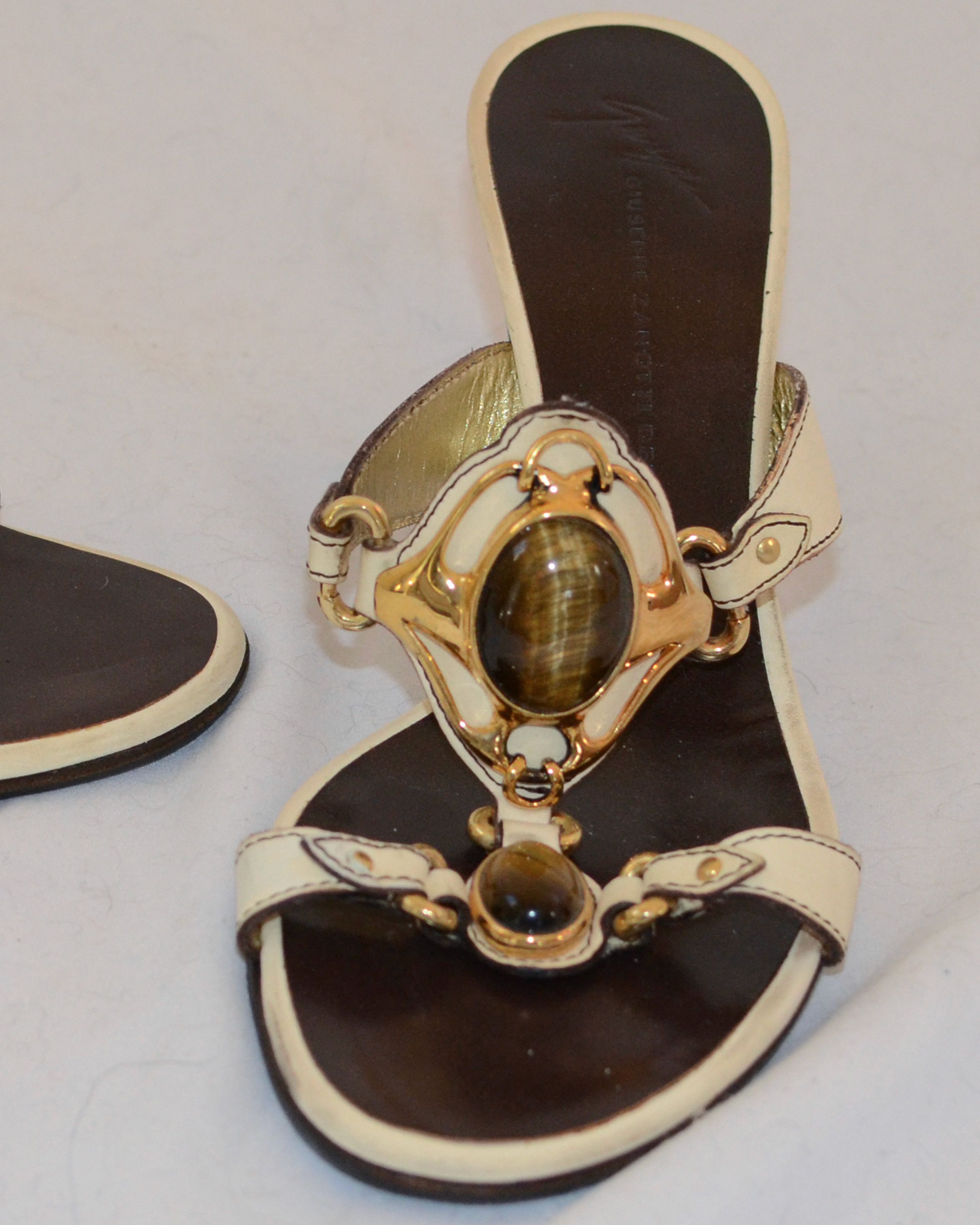 Giuseppe Zanotti GIUSEPPE ZANOTTI GEM LEATHER HEELS Size US 6.5 / IT 36.5 - 3 Thumbnail