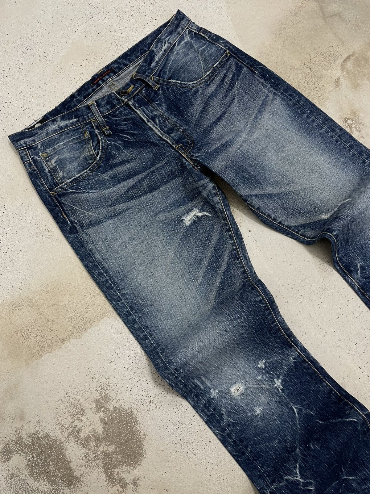 Japanese Brand Vintage Japan Designer 90’s Made Nippon Distressed War Jeans Size US 32 / EU 48 - 4 Thumbnail