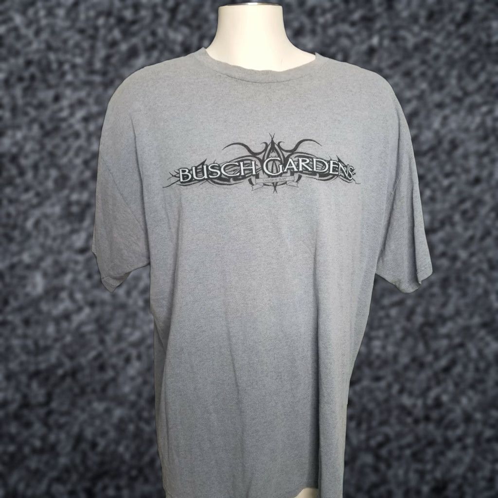 Delta VINTAGE Retro Mens 2XL Busch Gardens Blue Spellout Graphic Shirt Size US XXL / EU 58 / 5 - 1 Thumbnail