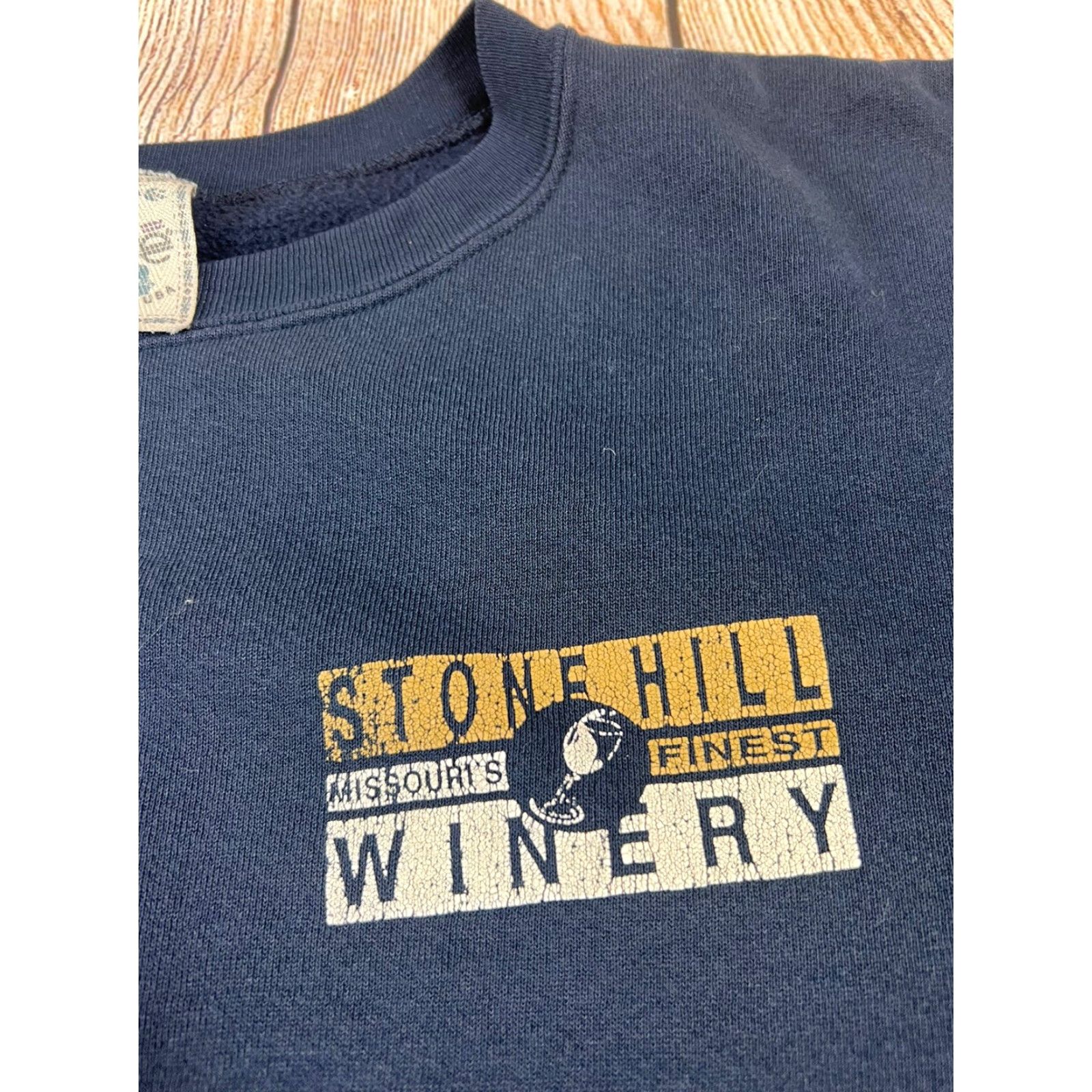 Vintage VINTAGE 90s Distressed Sweatshirt Men XL Beige Stone Hill Winery Missouri Pullover Cotton Alore Beige 90s Mens XL Size US XL / EU 56 / 4 - 6 Thumbnail
