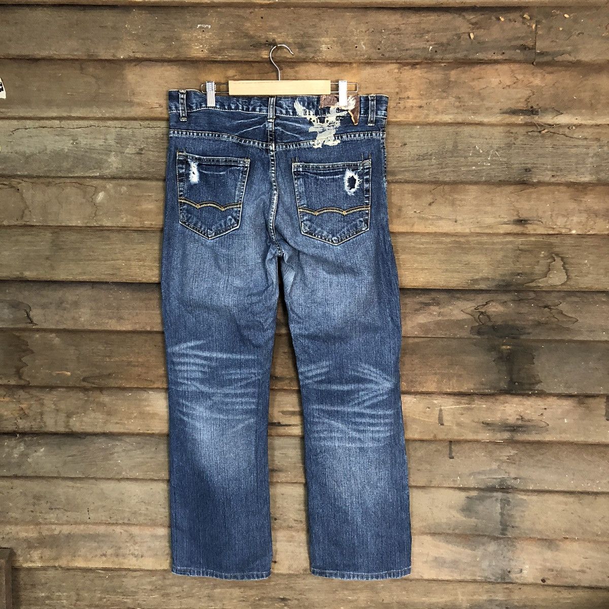 American Eagle Outfitters America Eagles Blue Disstressed Denim Pants #7389 Size US 32 / EU 48 - 11 Thumbnail