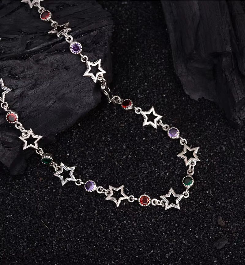 Jewelry Elegant Colorful Crystal Star Necklace Size ONE SIZE - 1 Thumbnail