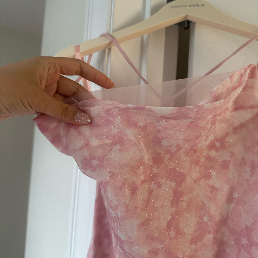 Zara Pink Starry Cloud Cowl Neckline Dress Size S / US 4 / IT 40 - 8 Thumbnail