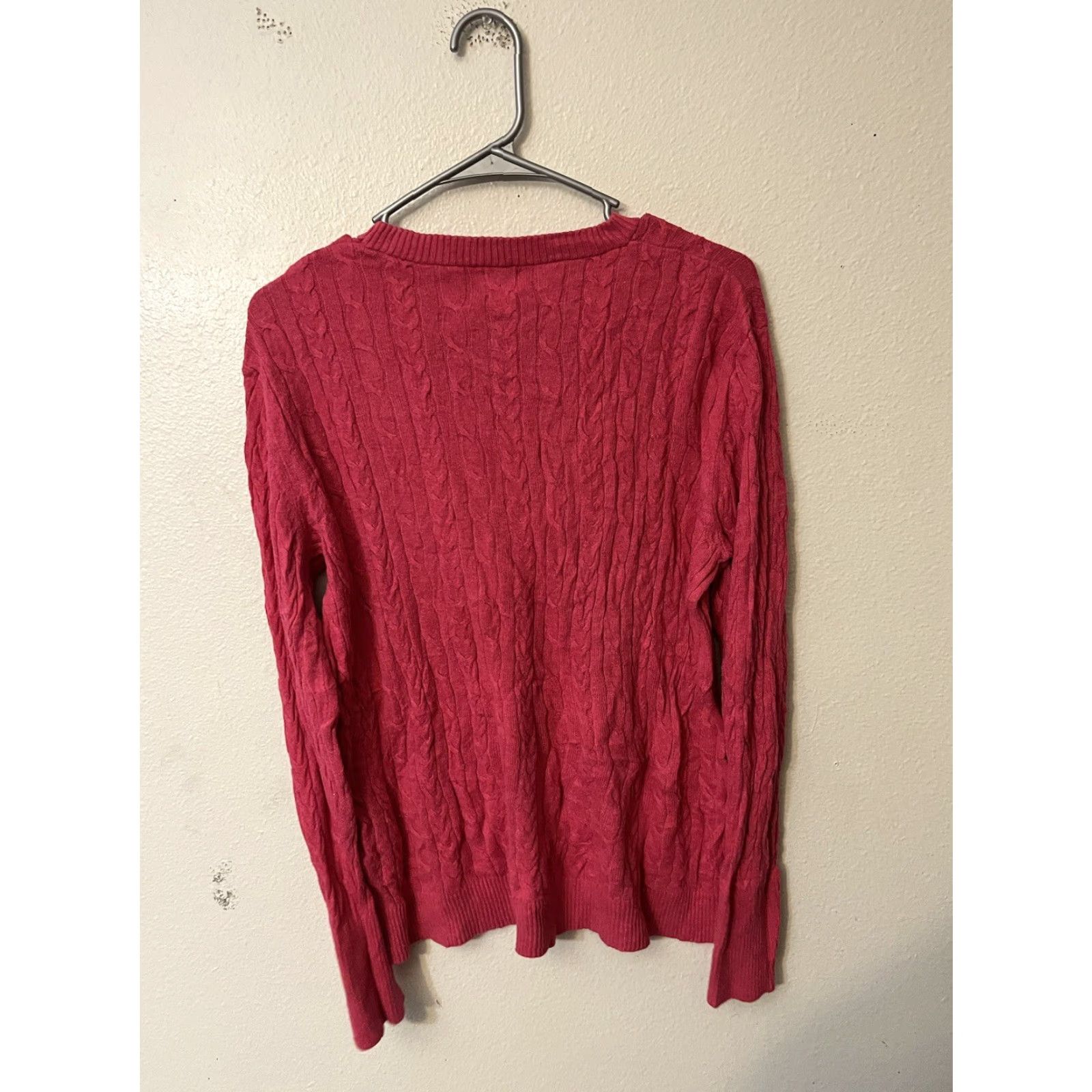 Vintage VINTAGE A New Day Womens Pullover Sweater Shirt XL Pink Cable Knit Long Sleeve Scoop Neck Mens? Womens Size XL / US 12-14 / IT 48-50 - 2 Thumbnail