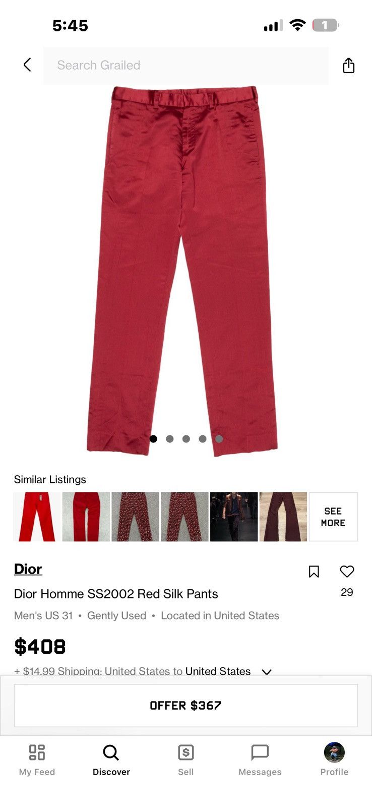 Dior Dior Homme S/S 2002 “Boys Don’t Cry” Wool Runway Trousers Size US 33 - 8 Thumbnail
