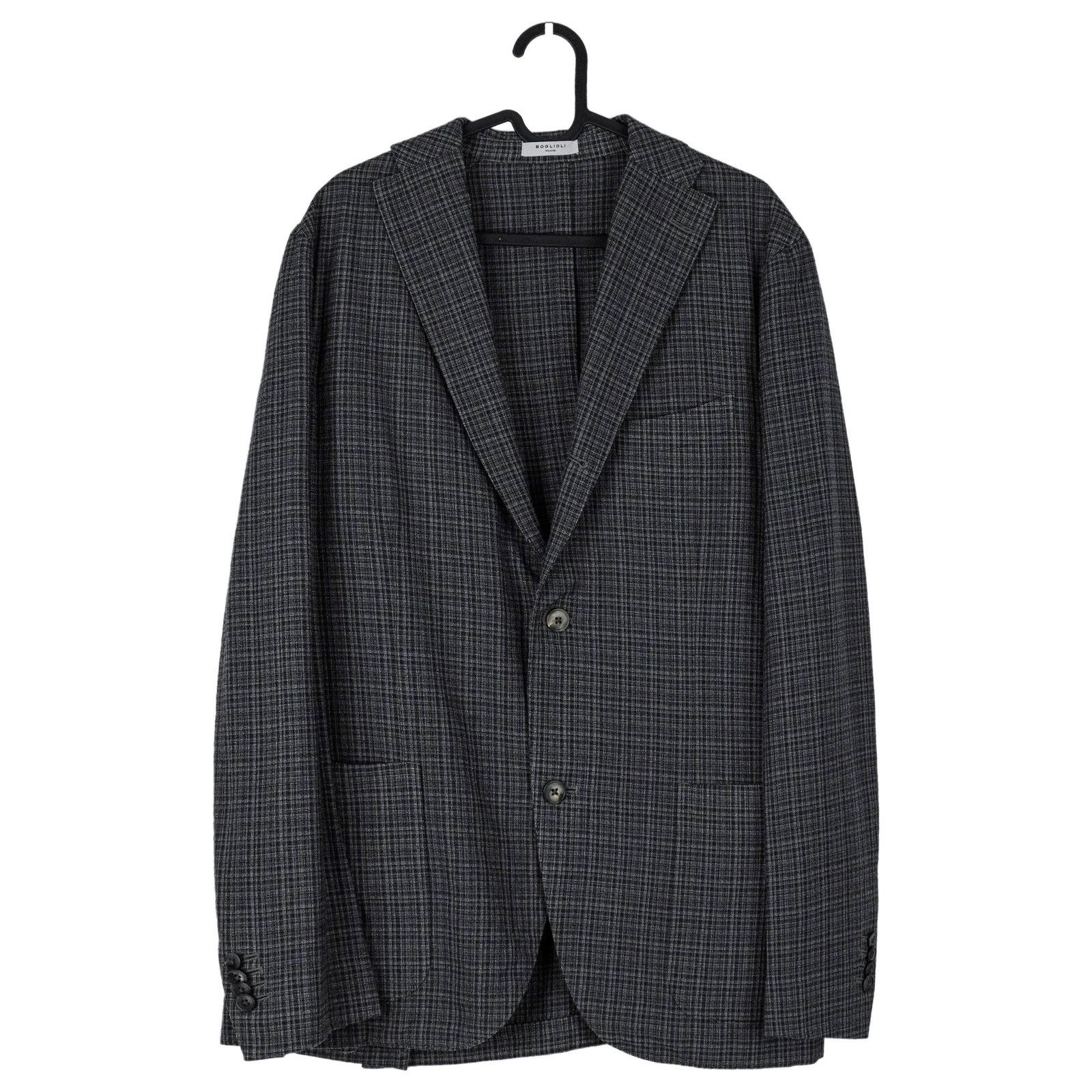 Boglioli Boglioli Milano Gray Check Wool Silk Blend Blazer K Jacket Size US M / EU 48-50 / 2 - 1 Thumbnail