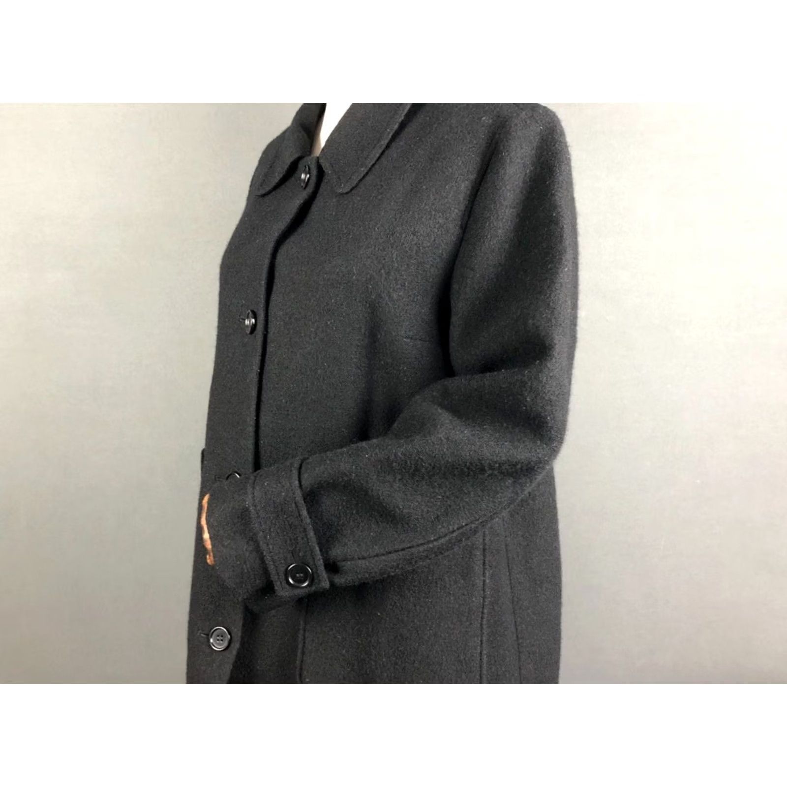 Cos COS Women's Short Coat Black Wool with Belt Size 44 Overcoat Lined 100% Cotton Inner Pocket Regular Fit Swing Jacket Size 30" / US 8 / IT 44 - 6 Thumbnail