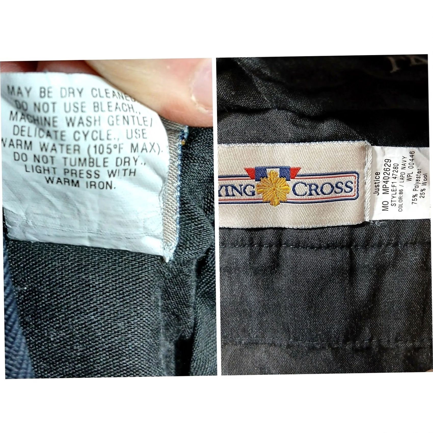 Vintage VINTAGE Flying Cross Justice Uniform Pants Wool Blend LAPD Navy Police Duty Blue 36 34x22 Mens Size US 36 / EU 52 - 4 Thumbnail