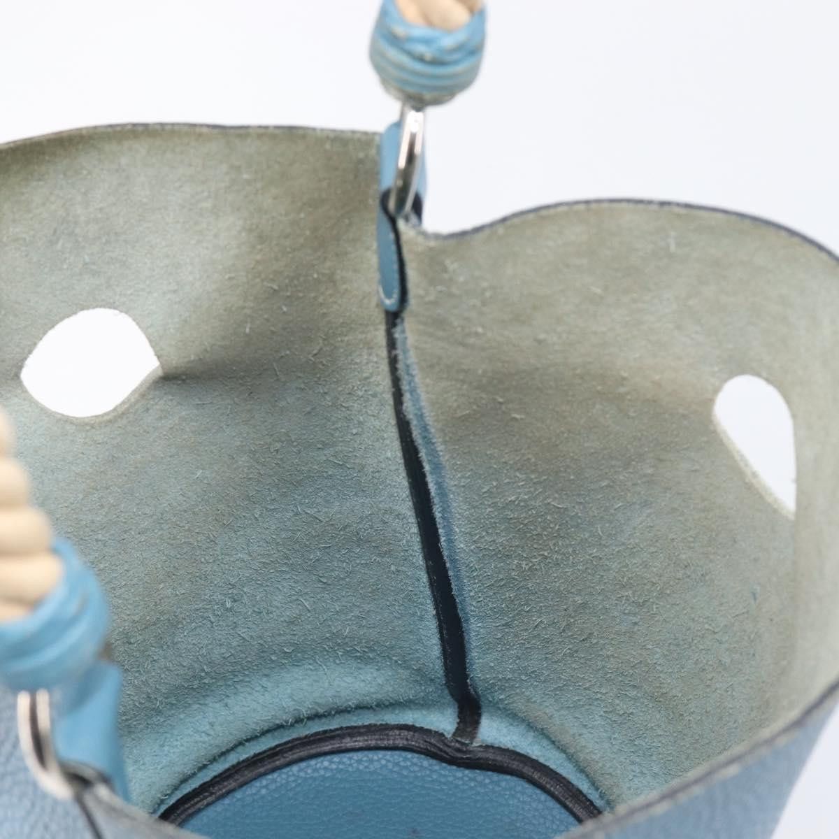 Hermes HERMES Manjoire Shoulder Bag Leather Light Blue Silver Auth Size ONE SIZE - 20 Thumbnail