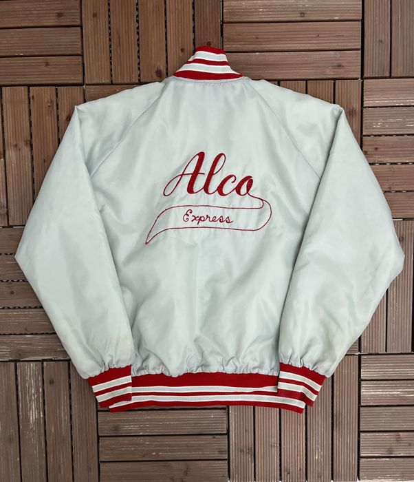 Vintage Alco Express Stitched Vintage Grey Varsity Jacket Grailed