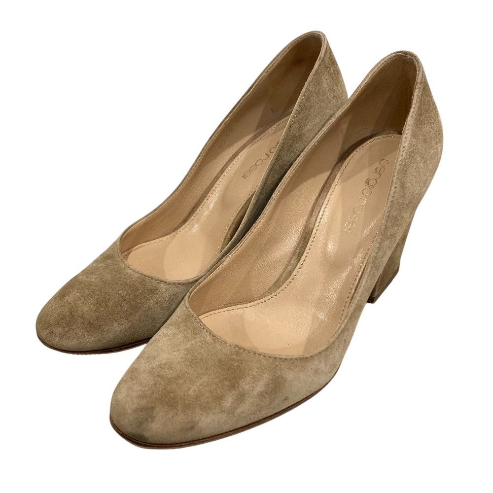 Other Sergio Rossi Suede Chunky Heel Almond Toe Pumps Suede Shoes